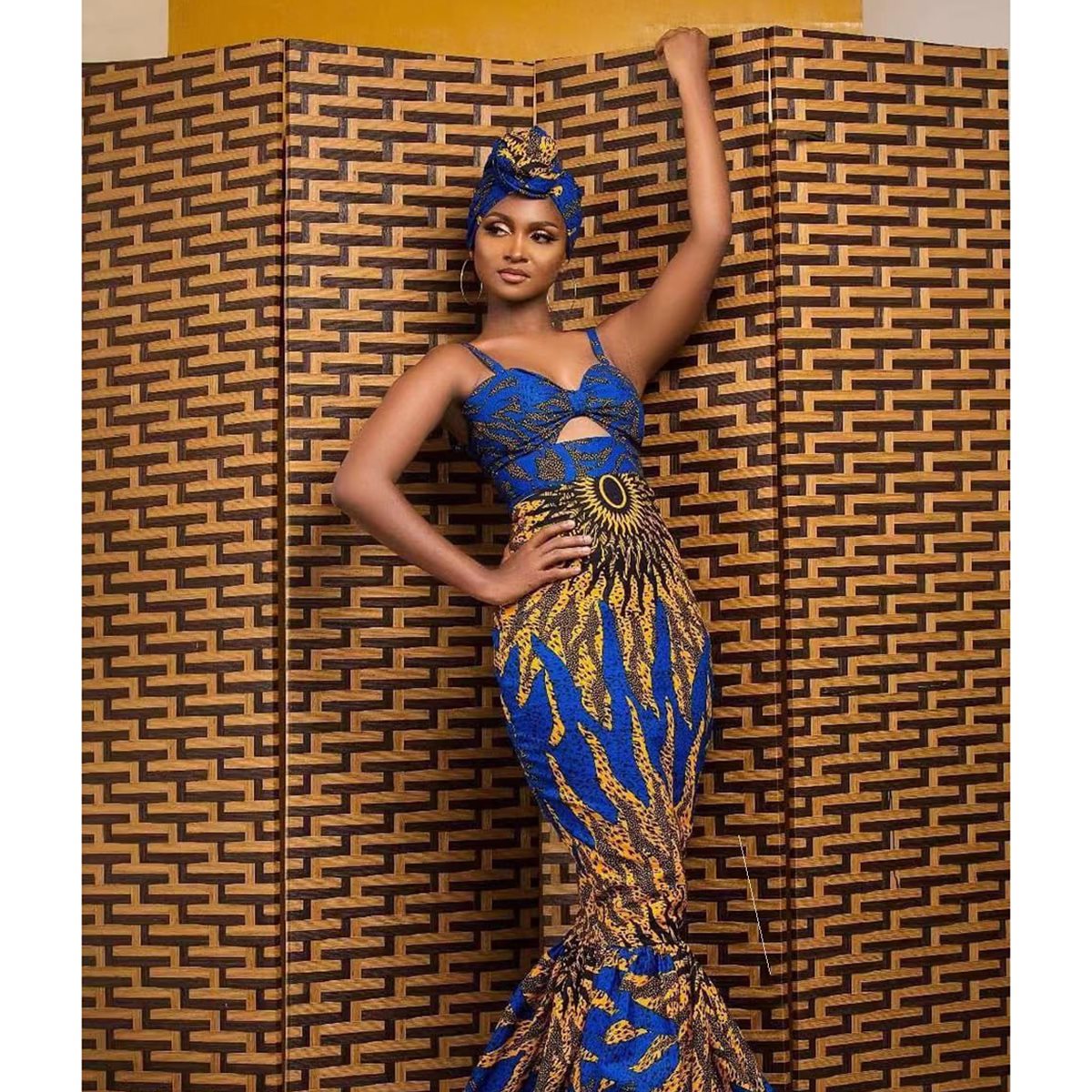 Digital Print Fishtail Sling Maxi Dress for Women