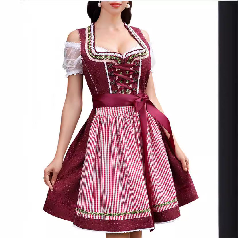 Halloween Puff Sleeve Maid Costume Dress for Women