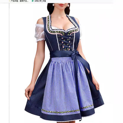 Halloween Puff Sleeve Maid Costume Dress for Women