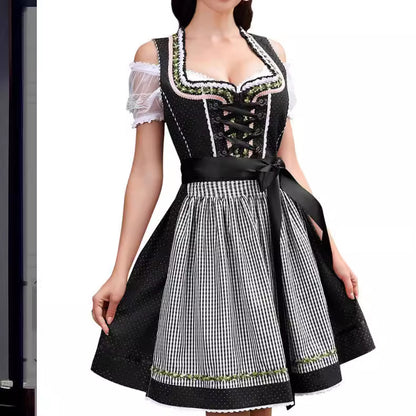 Halloween Puff Sleeve Maid Costume Dress for Women
