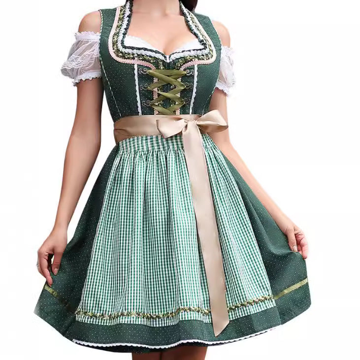 Halloween Puff Sleeve Maid Costume Dress for Women